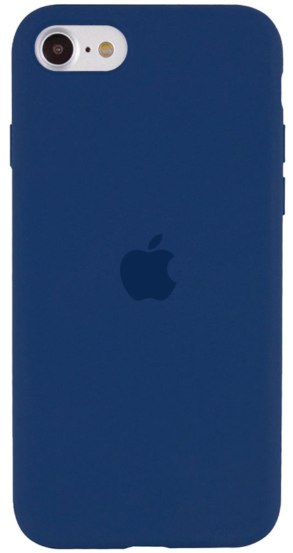 Чехол Silicone Case для iPhone SE 2020 темно-синий в Тюмени